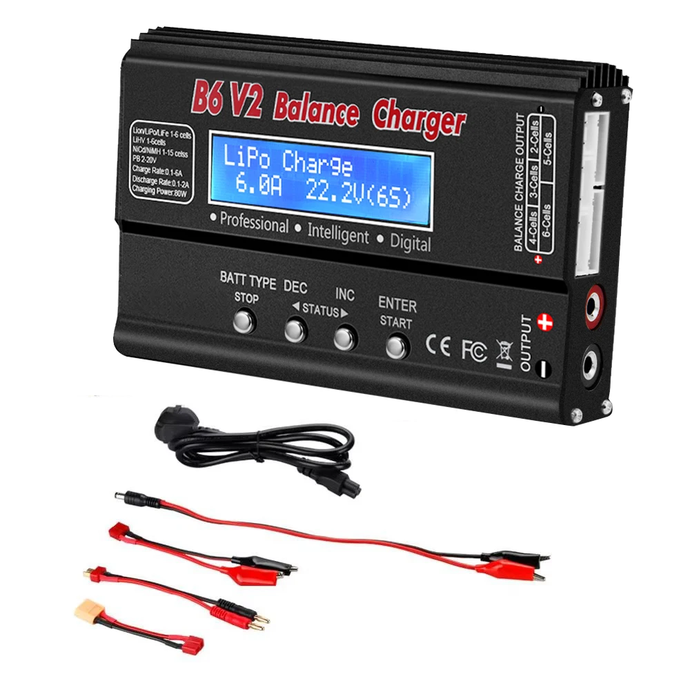 HTRC B6AC 80W 6A LiPo Balancer Oplader - Voor LiPo, NiMH, LiFe & PB Accu's