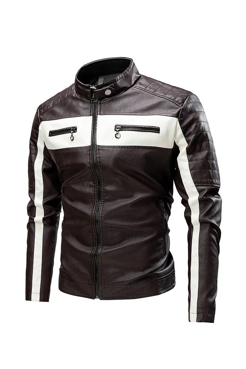 Leather Jackets Winter Men's Standing Collar Business High-grade Young Large Size Motorcycle