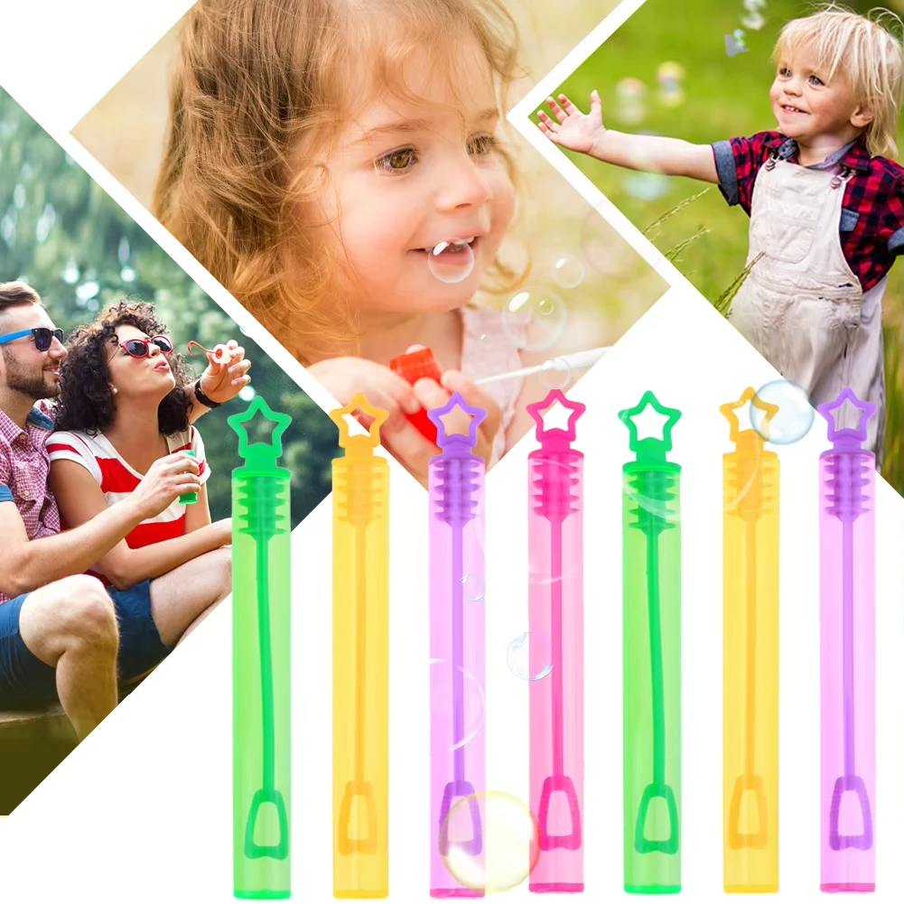 50Pcs Plastic Mini Love Stars Bubble Stick Empty Soap Tube Bottle Wedding Birthday Party Decoration Children's Interactive Toys 2