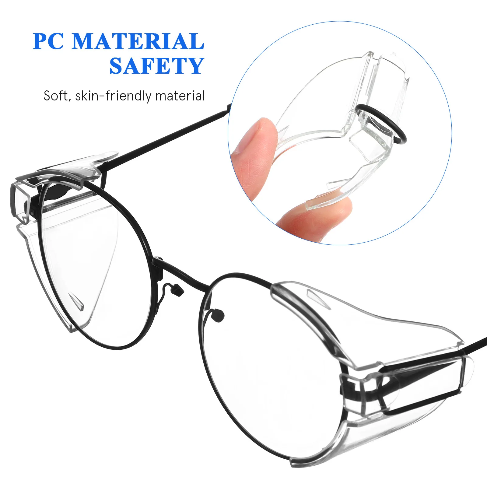Lot de 2 paires de protections latérales pour lunettes - Écran PC anti-éclaboussures