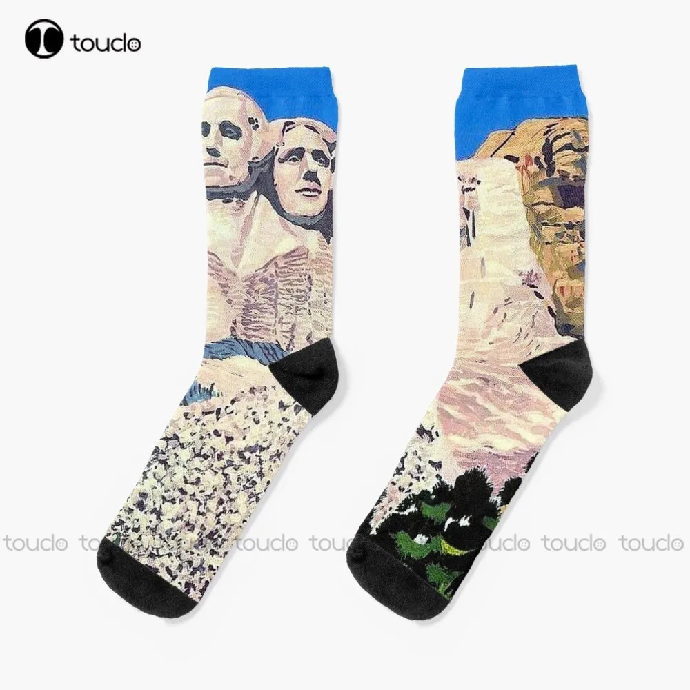 

Mount Rushmore : Vintage Western Airlines Advertising Print Socks Men'S Socks Unisex Adult Teen Youth Socks Christmas Gift Sock