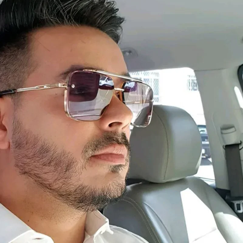 polarized sunglasses steampunk sunglasses clip on sunglasses semi rimless sunglasses sports sunglasses Fashion Classic Square Sunglasses Men Vintage Brand Design Metal Sun Glasses Women Shades UV400 Oculos De Sol