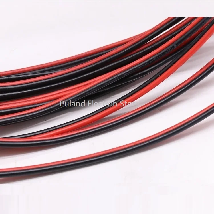 Фото 5 м/10 м UL2468 черный красный 2 контакта ПВХ провод 30AWG ~ 16AWG изолированный двойной сердечник лампа медная линия монитор удлинение кабеля питания №3