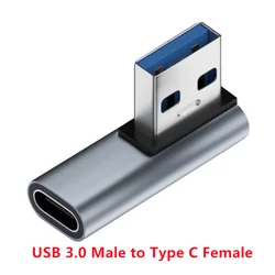Right Angle Micro USB Male to USB - C Female Extension Adapter (75 - A)