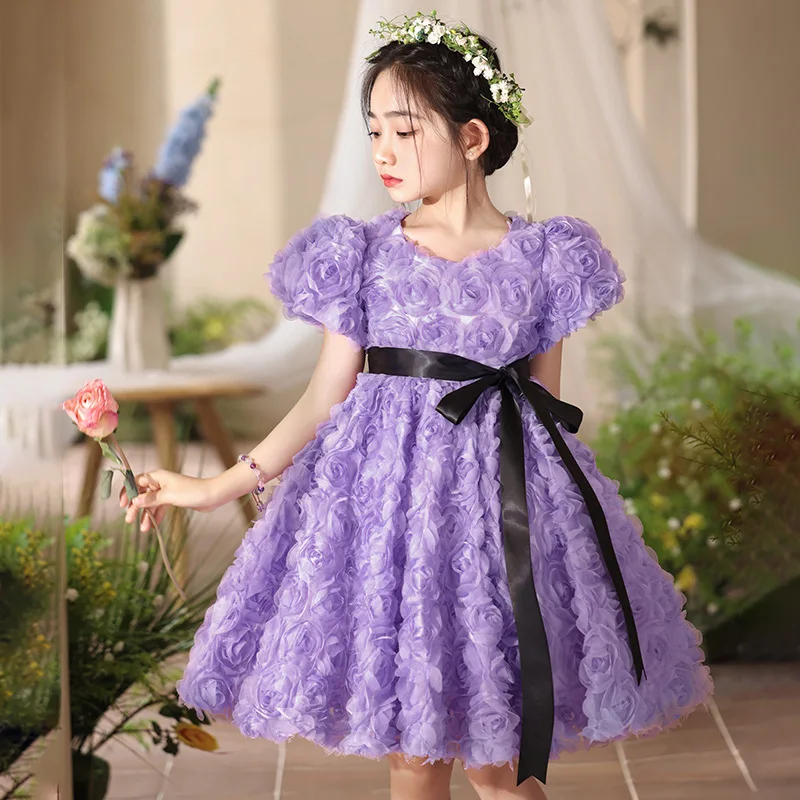 

Luxury Flower girl dress fluffy grand event dress baby girl birthday party princess dress childrens formal occasion dress