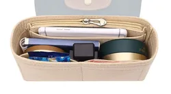Compact Tote Bag Organizer - Inner Liner and Storage Insert (Beige)