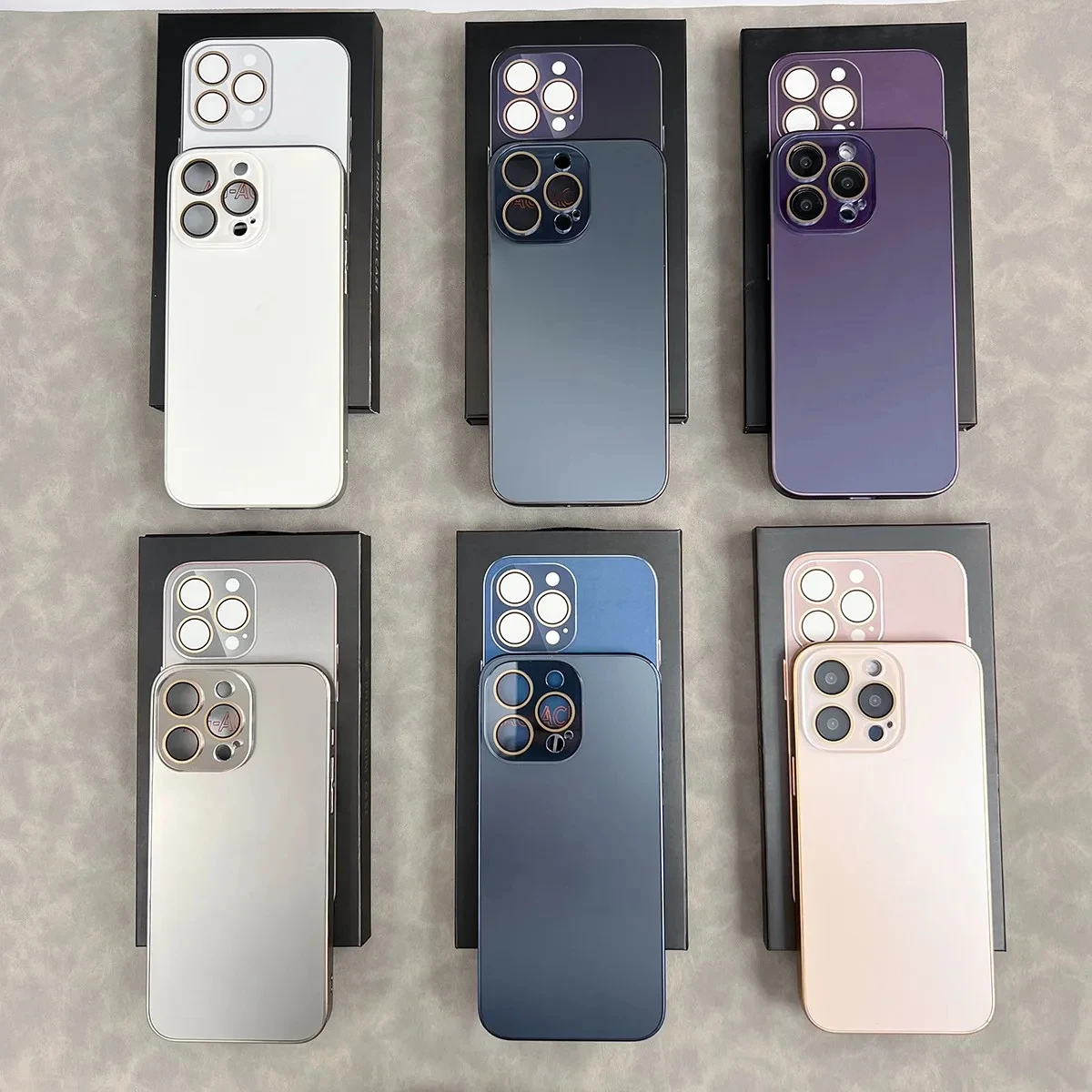 

20Pcs/Luxury Titanium Alloy Frame Phone Case With Lens Protection For iPhone 15 14 13 12 11 Pro Max Plus Anti-Fingerprints Cover