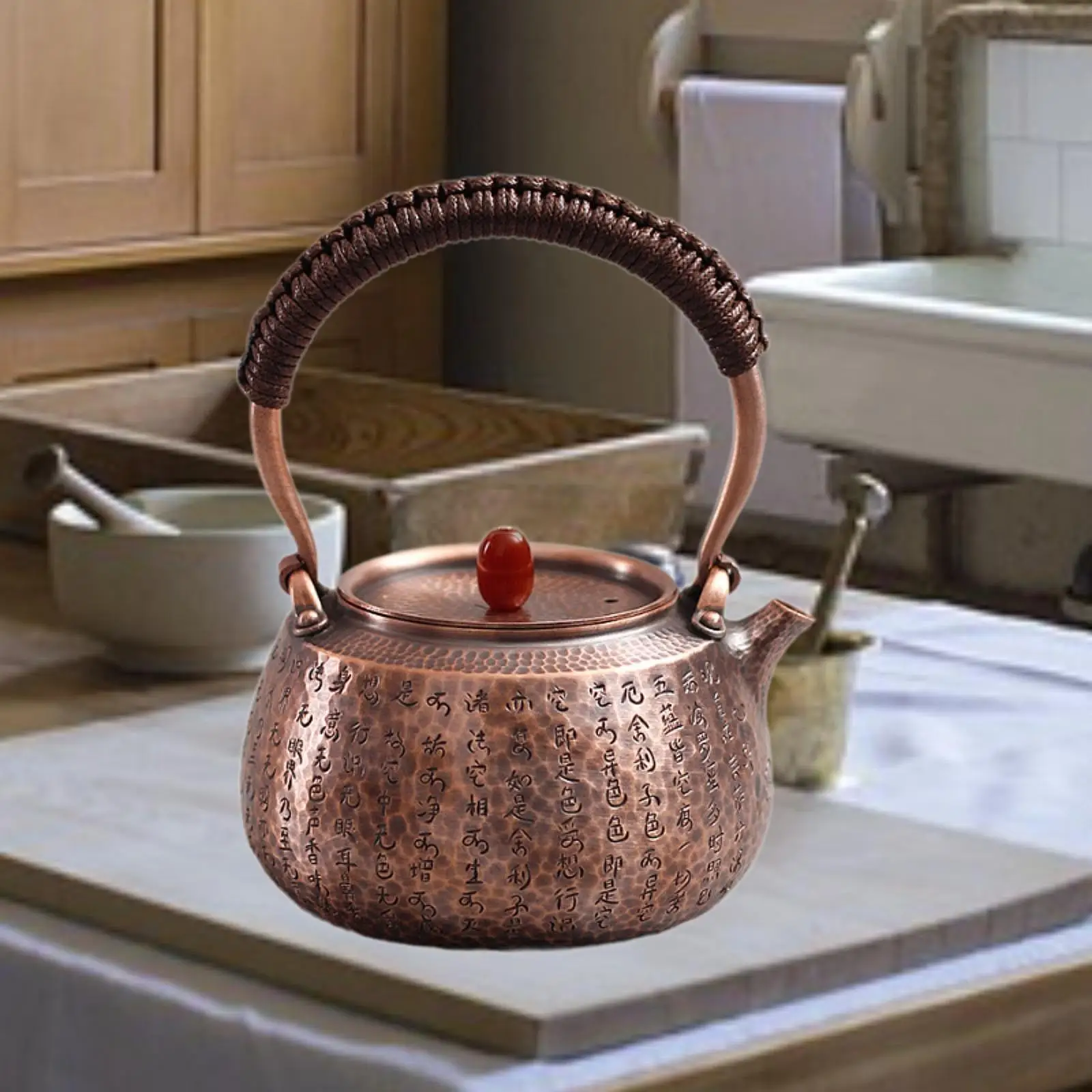 Copper Tea Kettle 1300ml Portable Coffee Pot for Camping Tea House Hiking Copper Tea Kettle 1300ml Portable Coffee Pot for Camping Tea House Hiking