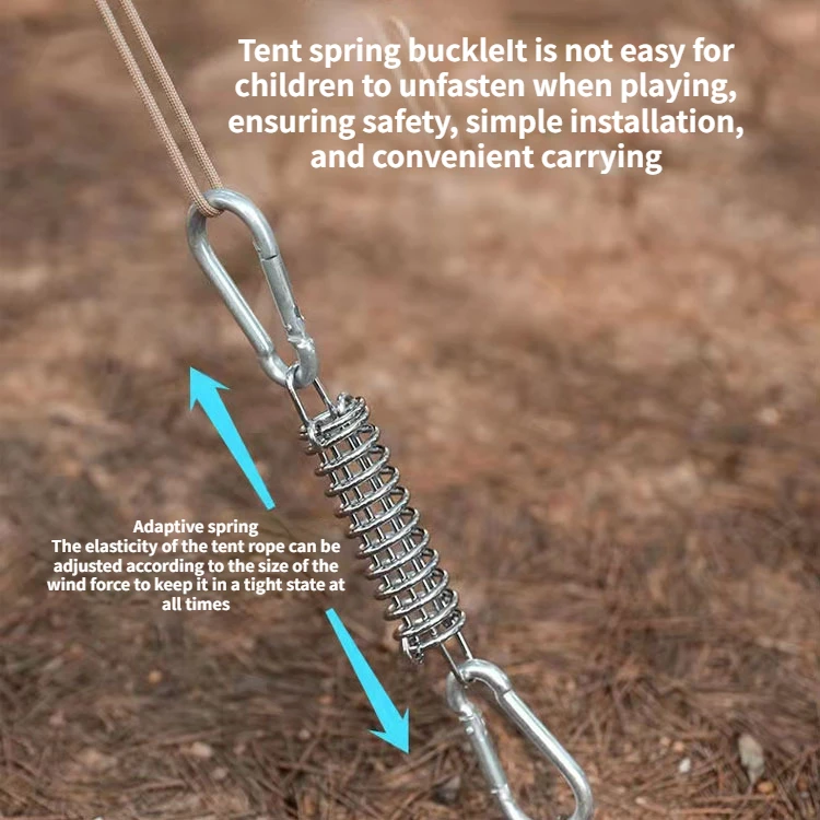 Steel Tent Wind Rope Spring Buckle Tent Tensioner Camping Deck Pegs ...