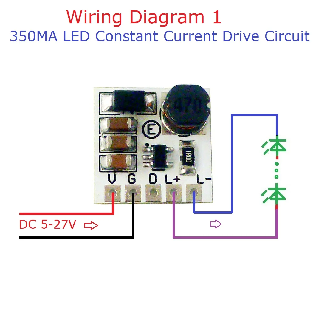 Description Picture 3 of itemLD2635MA DC 5-27v 350ma step-down hb led driver module adjustable pwm controller dc-dc buck constant current converter