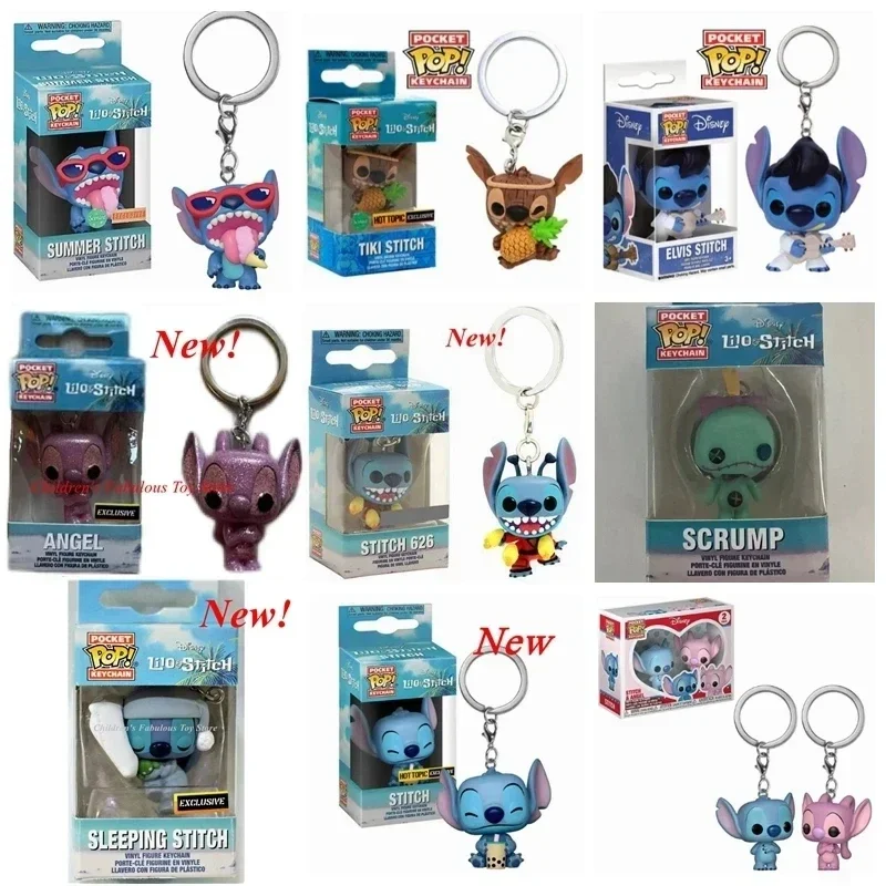 Funko Il Più Nuovo Elvis Lilo Angel Stitch Scrump Portachiavi Summer Stitch 626 Exclusive Vinyl Action Figures Collection Model Toys