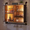 37" Floating Shelves for Wall with Led Wall Shelves for Kitchen Storage Pipe Shelving with 8 S-Hook Wood Wall Mounted Shelves 1