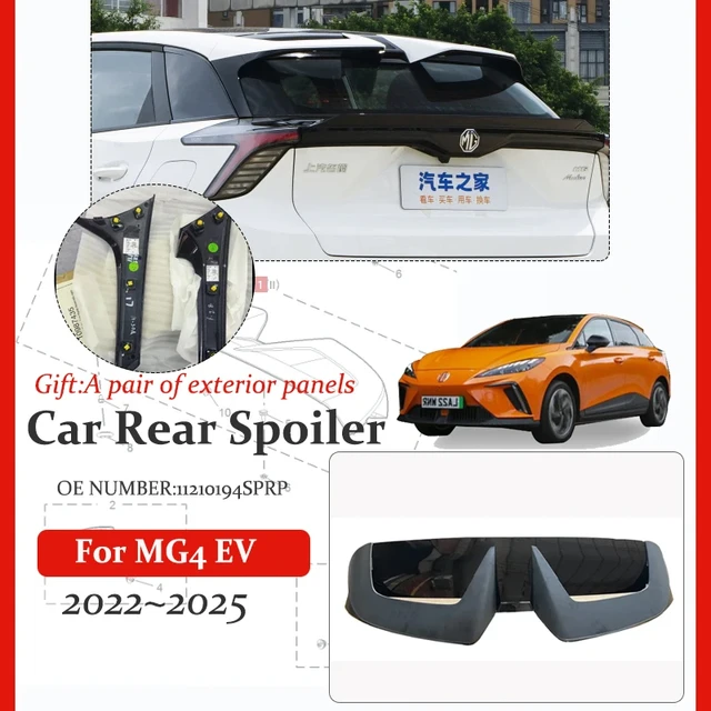 Car Rear Spoilers For MG4 EV MG MULAN 2022 2023 2024 2025 Black  11210194SPRP Original Factory Documents Modification Accessories -  AliExpress