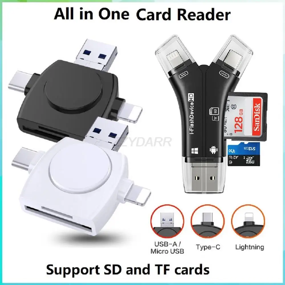 4in1SDCardReaderforiPhoneAndroidMacUSBMicroSDCardReader