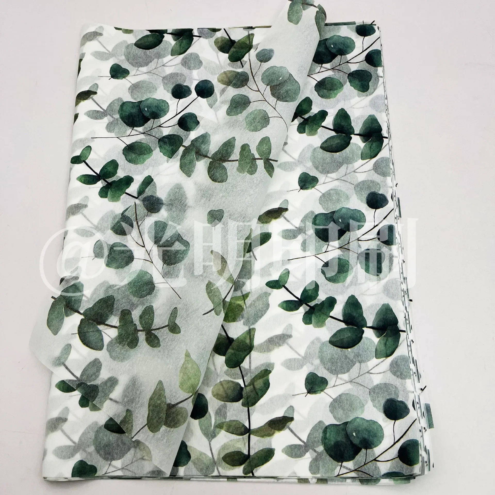 Wild Forest Eucalyptus Leaf Snow Pear Paper Green Pattern Cutting Flowers Gift Box Tissue Paper Clothing Wrapping 50x70cm