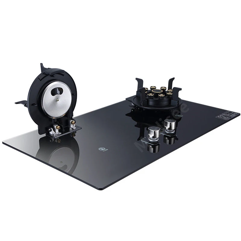 Home Kitchen 4.8KW Gas Cooktop Stove Embedded Fierce Fire Stove Timer Function Flip Gas Cooker Energy-Saving High Efficiency 1