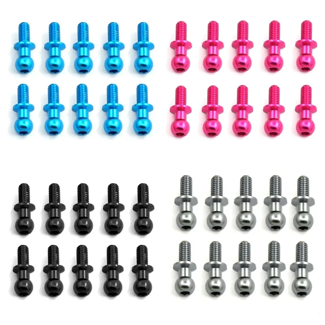 10Pcs M3 Metal Hex Ball Head Screws for Tamiya TT01 TT02 Sakura D5 1/10 RC  Drift Car Spare Parts Universal - AliExpress