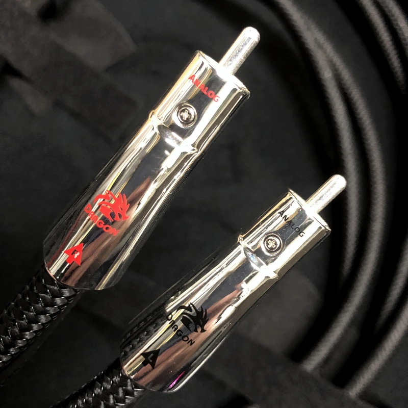 

Hi-end Dragon RCA Cable 2RCA To 2RCA Signal Line Pure Silver Conductor HiFi Audio Interconnect Signal Cables with Packaging Box