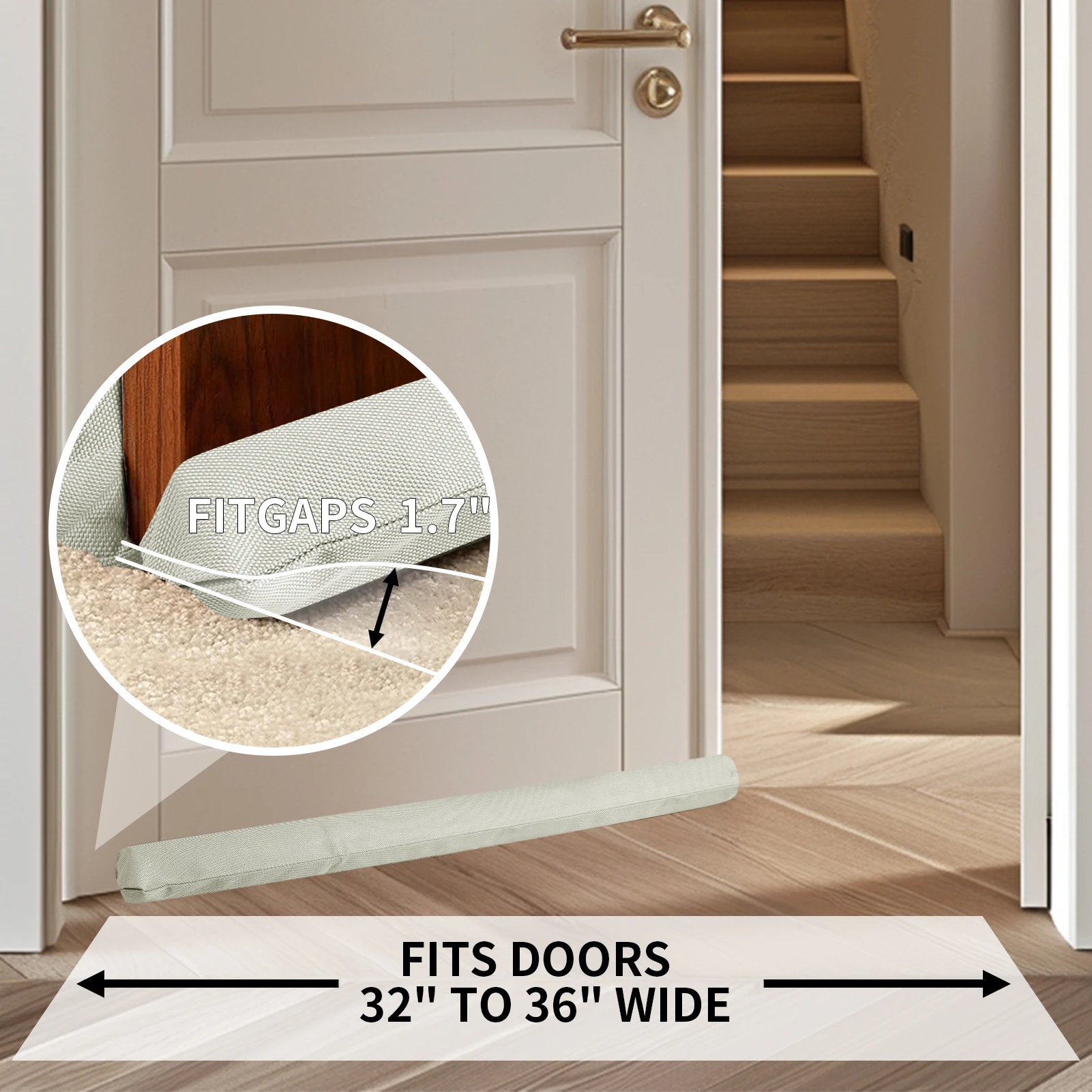 Flexible Door Draft Stopper & Weather Stripping Noise Blocker