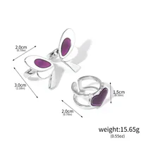 Game VALORANT Clove Cosplay Ring Alloy Opening Adjustable Butterfly Heart Rings Jewelry Accessories Prop 2