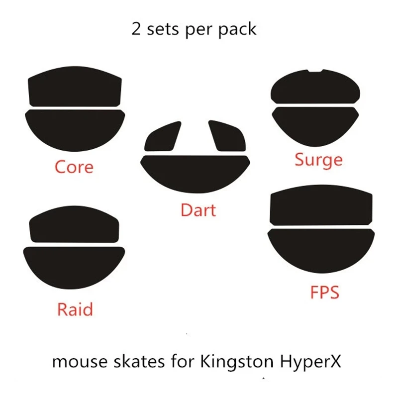 Jogos Pacote Pés do Mouse Patins para Kingston Hyperx Pulsefire Fps Impulso Núcleo Dardo Raid Ratos Desliza 2