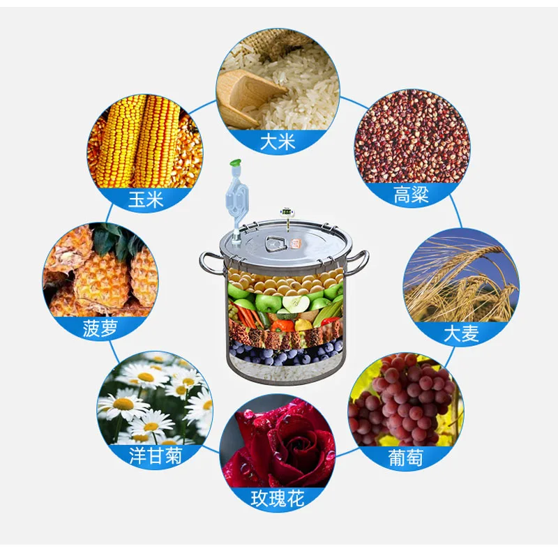 Electric Distiller Alcohol Making Brandy Distilling Machine Wine Beer Fermentation Pot Whisky Distillery Collumn Equipment