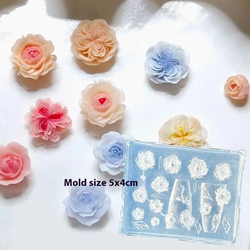 1pc Multi-Style 3D Flower Butterfly Silicone Nail Mold UV Acrylic Resin Nail Decoration Mould DIY Manicure Salon Supplies
