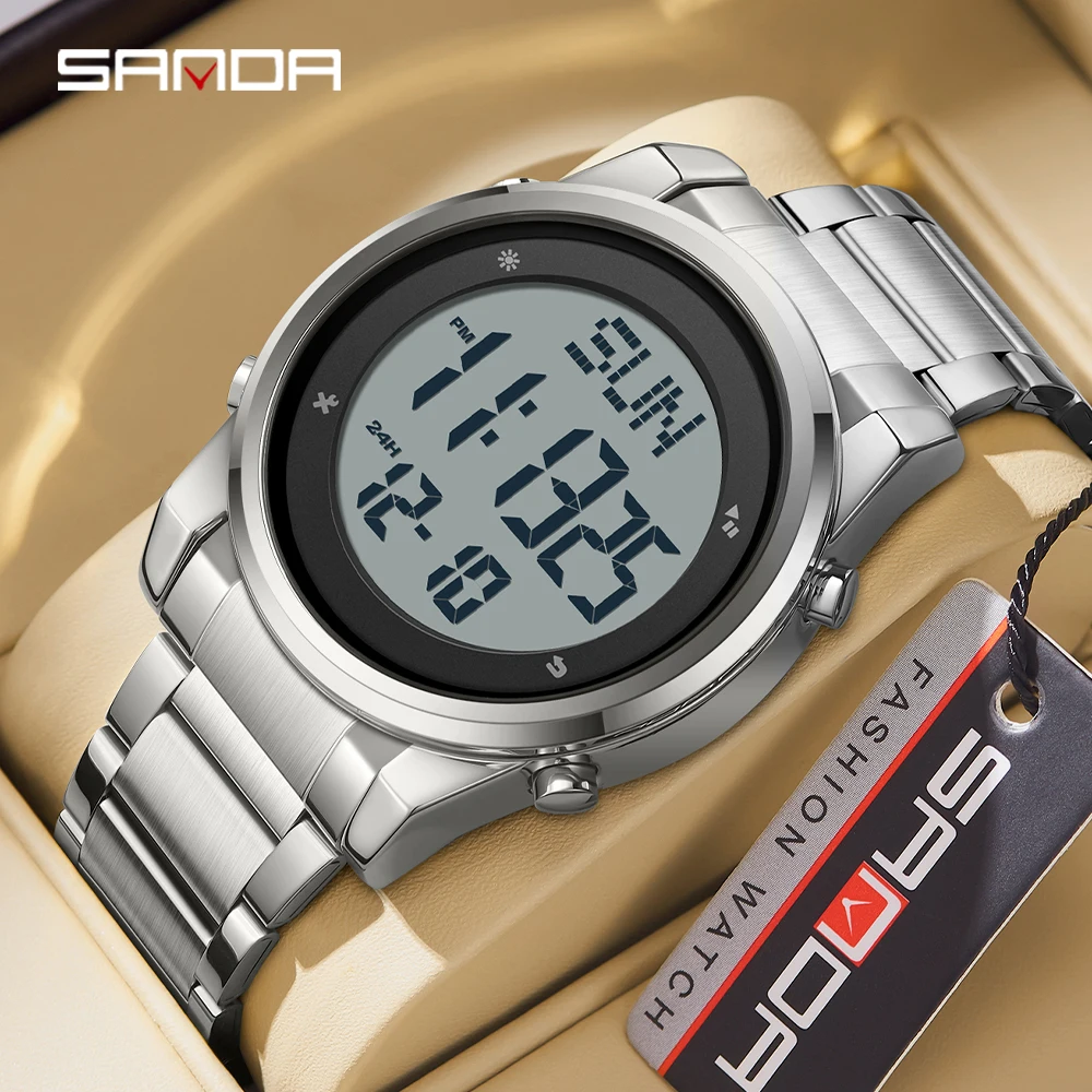 

SANDA 6160 Outdoor Sport Watch 5ATM Waterproof Digital Led Watches Date Week Alarm Clock Wristwatches For Men Women Reloj Hombre