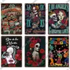Putuo Decor Day of the Dead Tin Sign Vintage Plaque Skull Metal Poster Retro Skeleton Witch for Home Decoration Wall Decor Gift 5