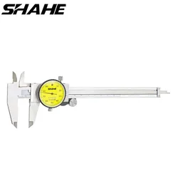 SHAHE 6'' 150 mm Dial Caliper 0.01 mm Shock-Proof Stainless Steel Vernier Dial Caliper Gauge Micrometer