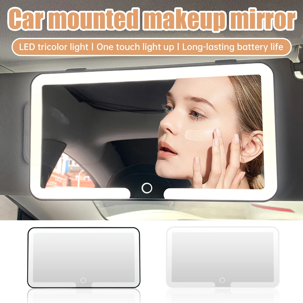 HD 미러 자동차 LEDMakeup 거울 3 기어 조정 썬 바이저 플레이트 인테리어 RearMirror 디밍이 가능한 터치 스크린 자동 화장대 거울