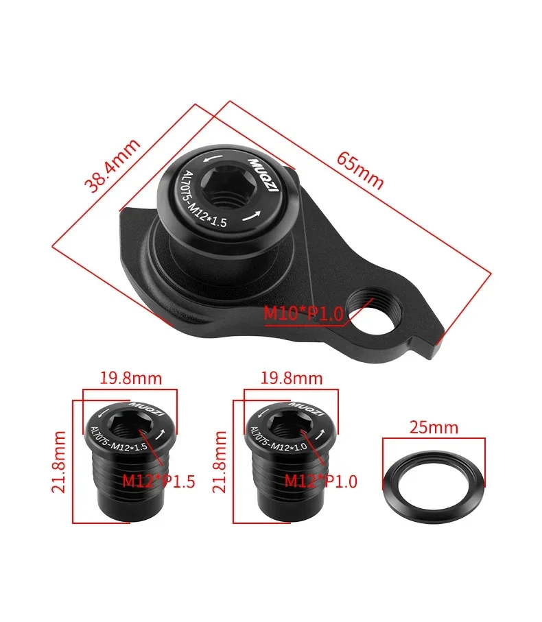 Description Picture 3 of itemMUQZI Derailleur Hanger For SRAM UDH M12 x 1.0 M12 x 1.5 Bicycle Rear Mech Hanger Rear Derailleur Mount Adapter Bike Accessories