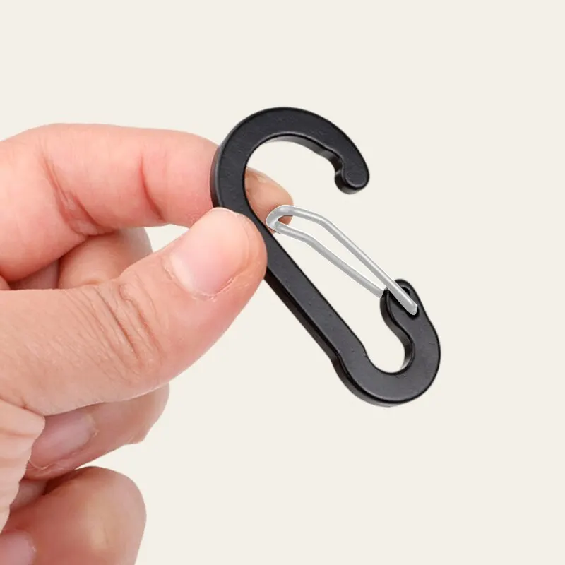 Climbing Buckle Climbing Carabiner Mountaineering Buckle Outdoor Camping Multi Functional Quick Hanging Stainless Steel Spring Buckle Safety 6PCS
