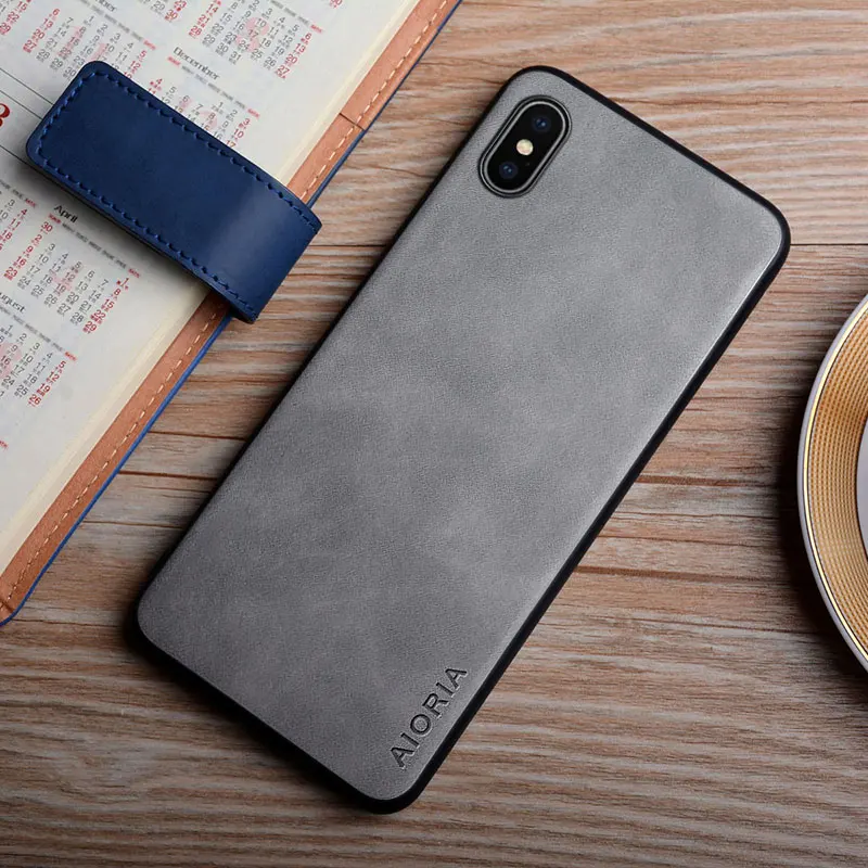 Leather Case for iPhone XS Max XR X funda simple design durable cover for iphone xs case 4