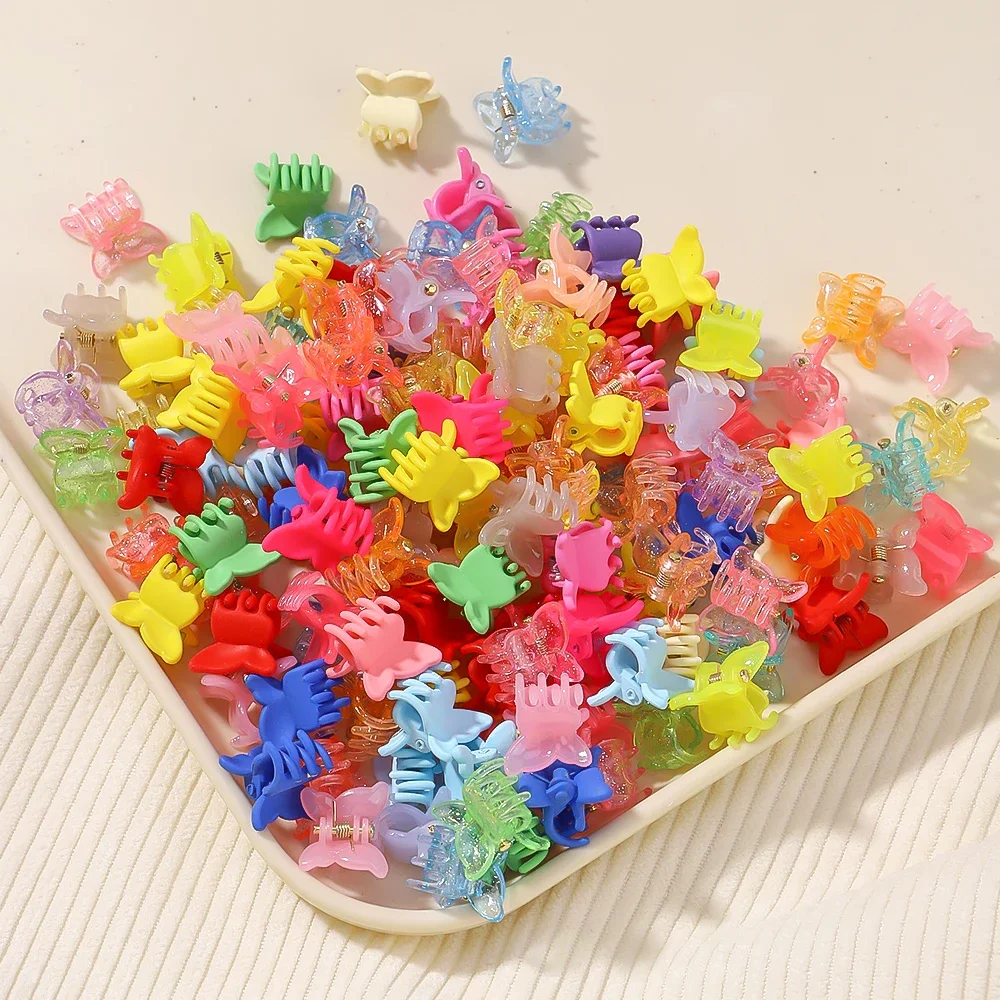 10Pcs New Colorful Butterfly Mini Hair Clip Claw Grip Barrettes Clamps Girls Hairpin Claw Clip Hair Styling Accessories