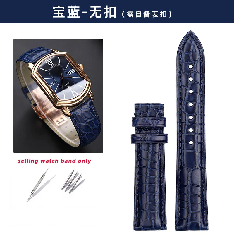 Correa de reloj de piel de cocodrilo Adaptador Rossini Reloj de pareja con esfera cuadrada 3401/2402 Hebilla de mariposa Cadena de reloj universal resistente al agua