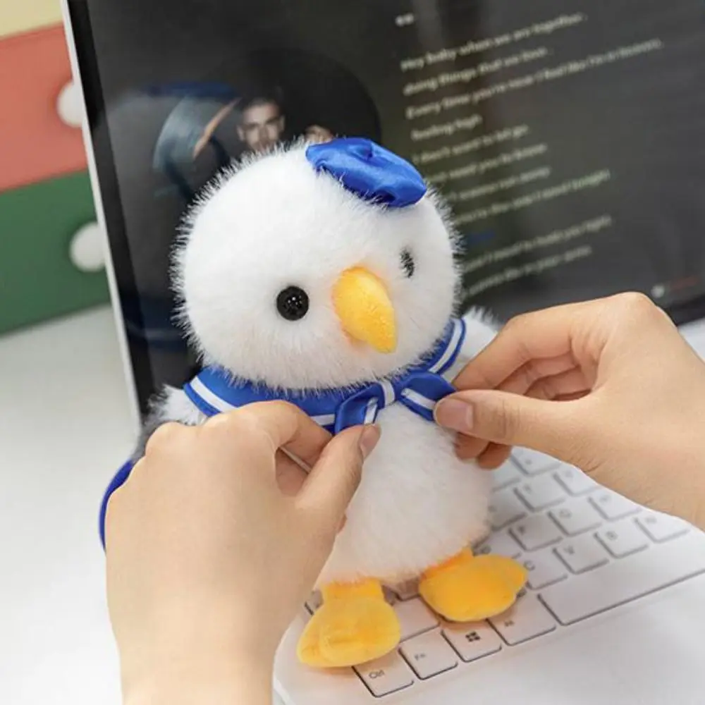 Interactive Simulation Seagull Plush Keychain Handmade Collection Seagull Doll Stuffed Toys Cartoon Soft