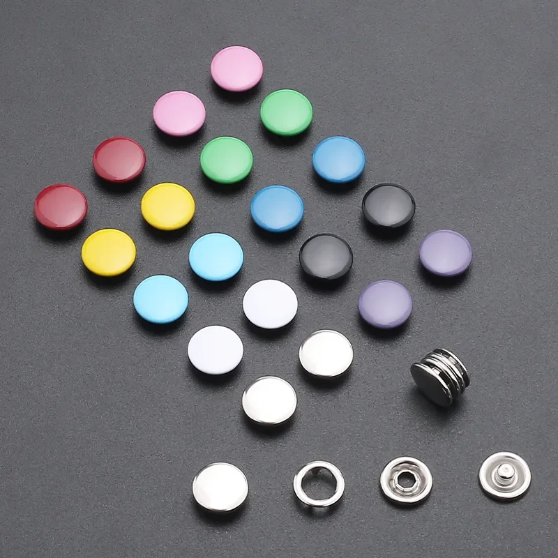 Colorful Stainless Steel Baby Clothing Accessories Installation Tool Suit9.5mm Dark Buckle Mother Child Button For Clothing
