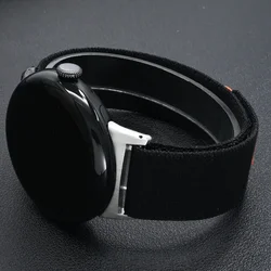 Trail Loop Nylon Strap - Unisex Sport Band Wristband Bracelet Replacement Accessory for Pixel watch 3 45mm (Silver black)