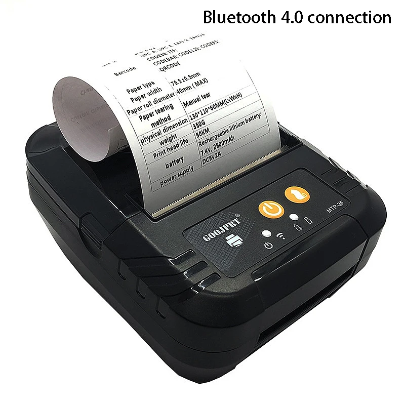 A10I -3F 프린터, 80mm 휴대용 블루투스 무선 미니 열전사 프린터, / Ios/안드로이드(미국 플러그) 지원