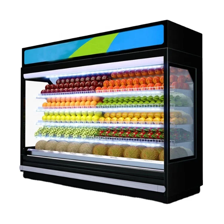 Supermarket Vegetable And Fruit Display Refrigerator Vegetable Freezer Vegetable Counter