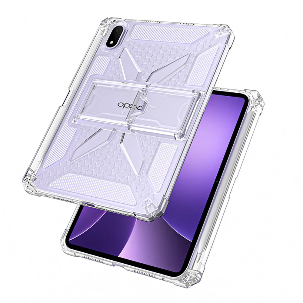 Shockproof Transparent TPU Case with Foldable Kickstand - Protective Cover