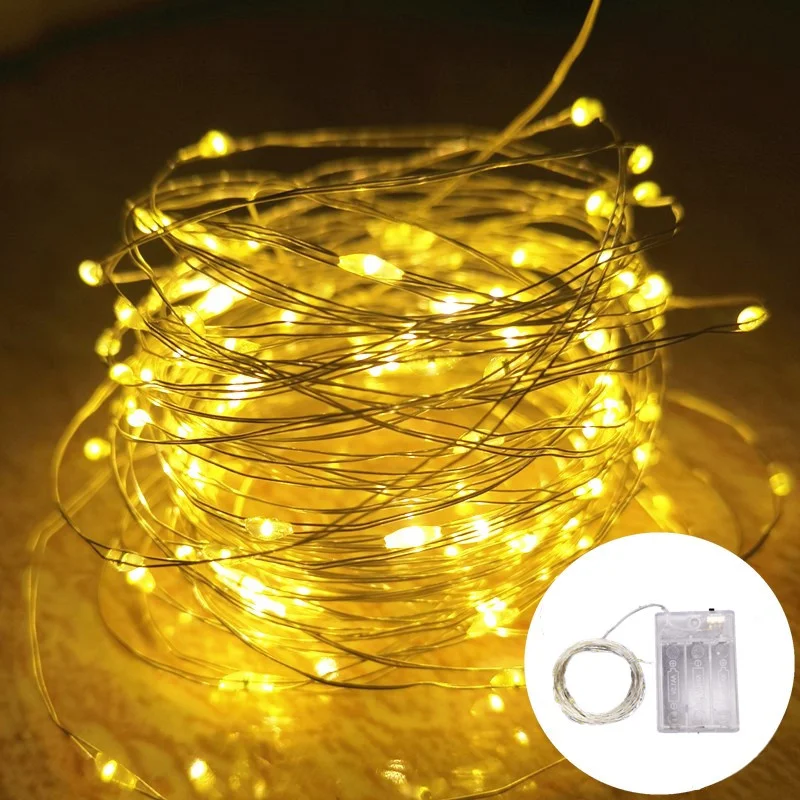 Enchanting LED Fairy Lights - Battery-Powered Silver Wire String
