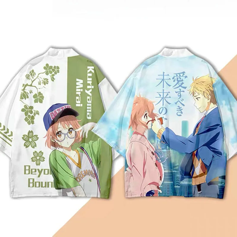 

Beyond the Boundary Anime 3d Kimono Shirt Men Women Seven Point Sleeve Tops Fashion Harajuku Kawaii Cute Cardigan Jacket Clothes