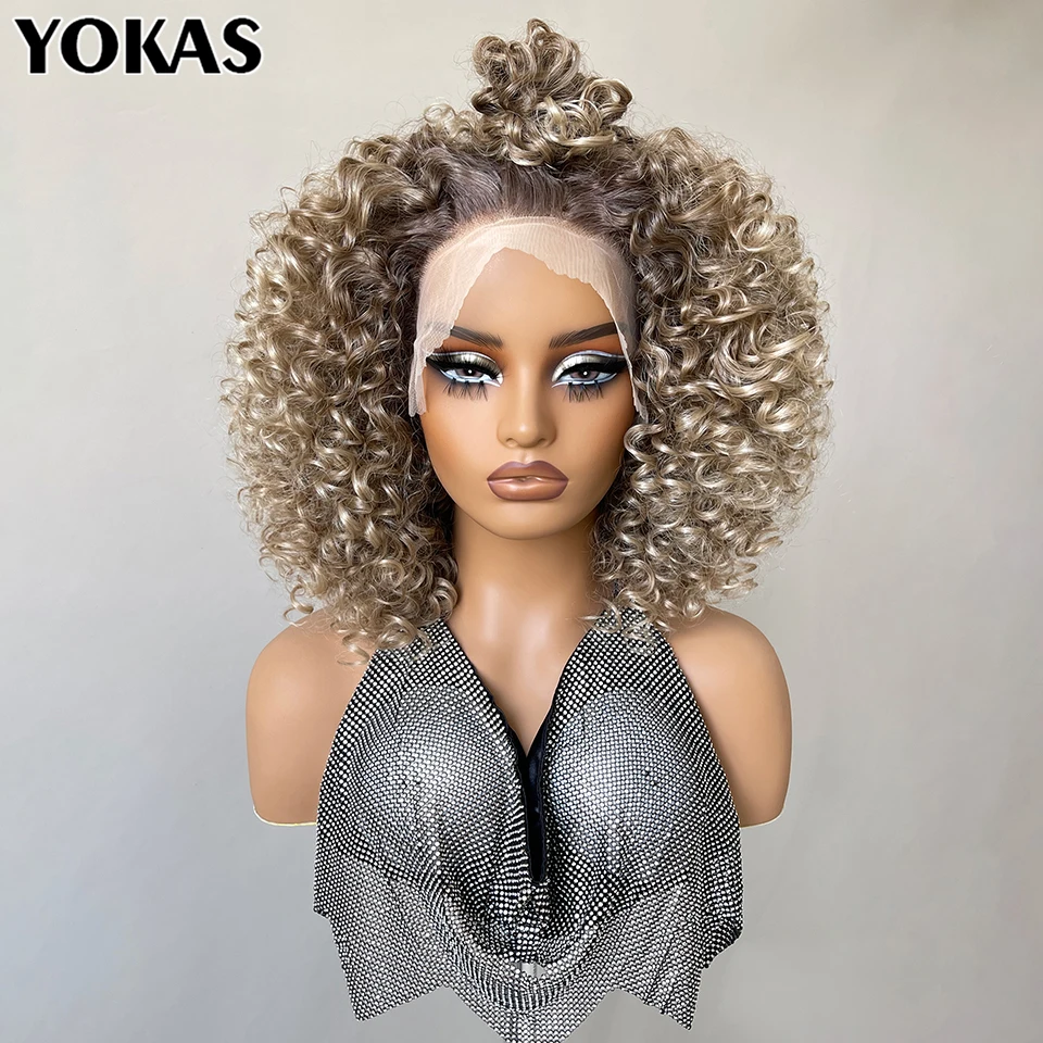 14 Inch Synthetic 13x6 Lace Front Wigs For Black Women Chocolate Brown Long Silky Straight Lace Frontal Wigs For African Female