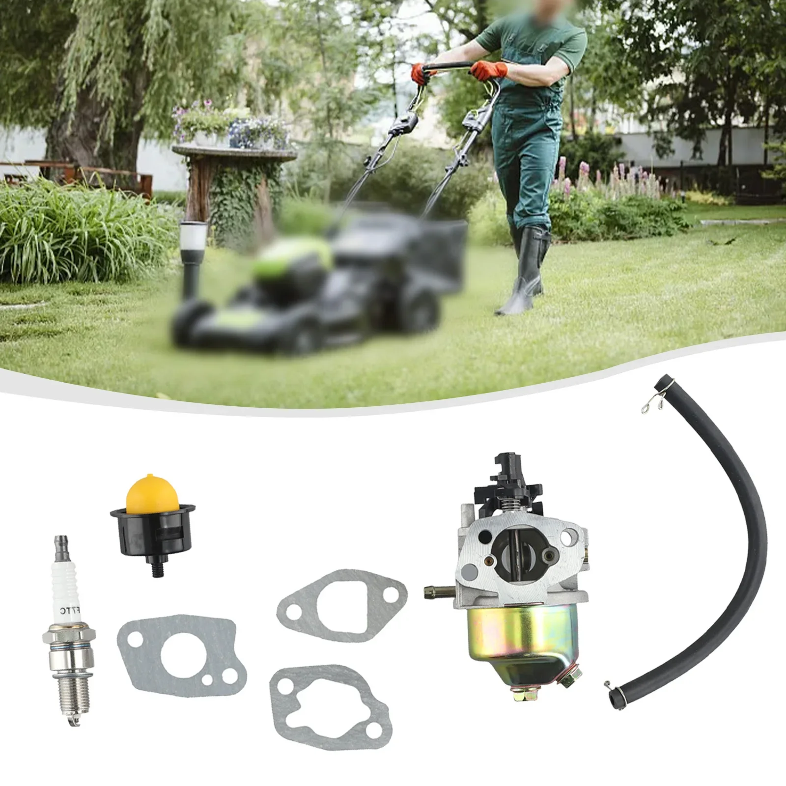 Kit de carburateur Arebos, Einhell pour joint Gude Hecht RotMAT, bougie d'allumage, tuyau, pompe, apprêt