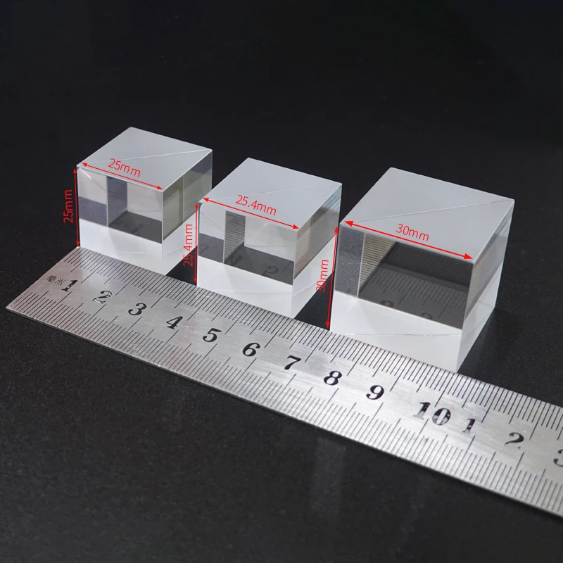 Beam splitting prism 5:5 Beamsplitter Ratio Transflective K9 Cube Prism Optical Glass Prism 20/30/40/50mm optical prisms photography prism