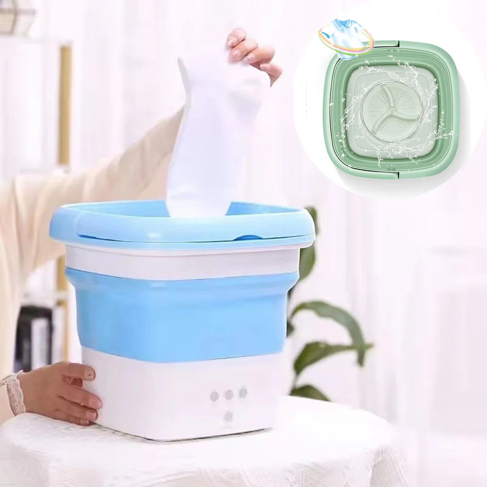 3 in 1 mini Folding Ultrasonic Washing Machine Portable Turbo Personal Rotating Automatic Cycle Cleaning Washer Dryer Bucket