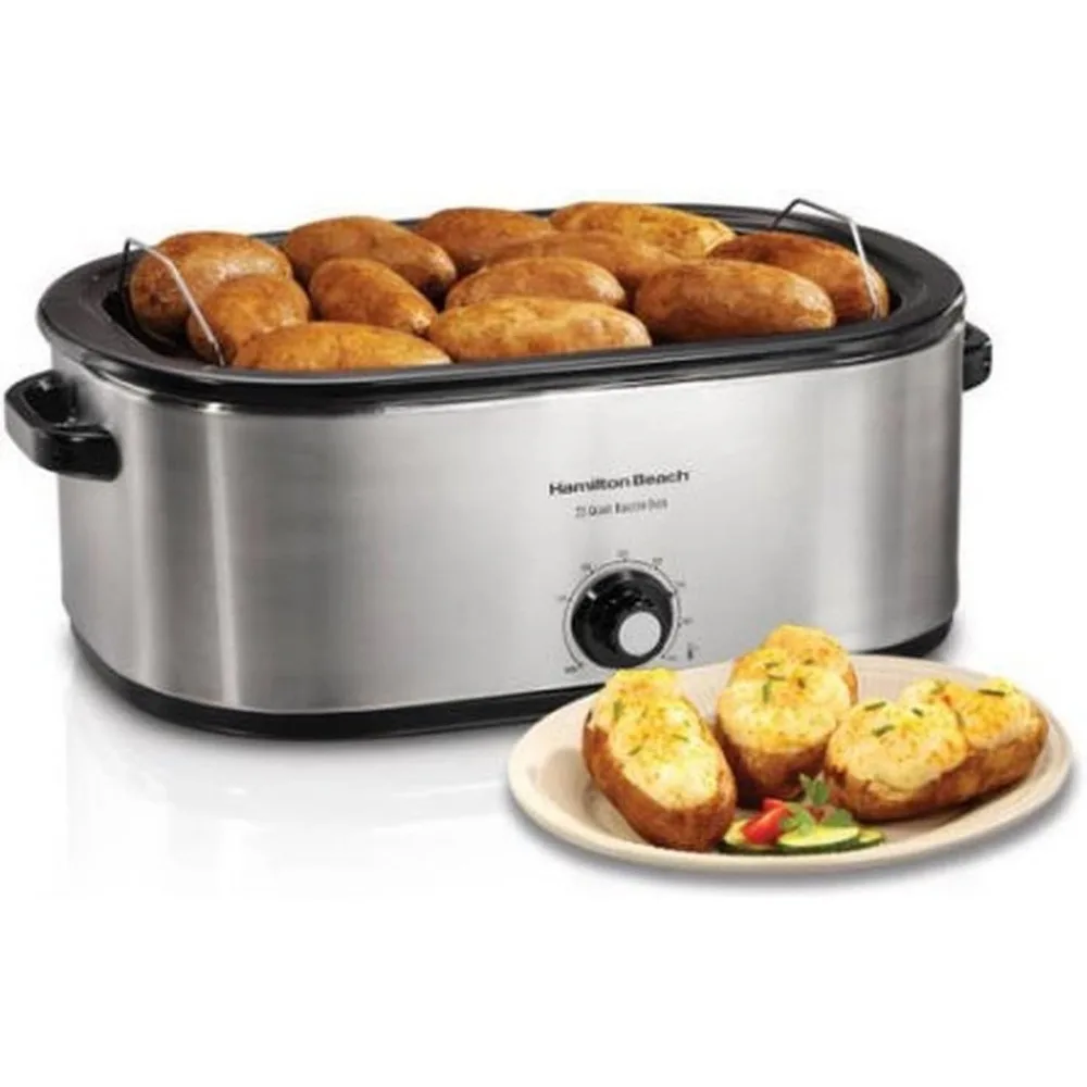 28 lb 22-Quart Roaster Oven with Self-Basting Lid (Stainless Steel)