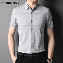 

COODRONY Brand Summer Plaid Short Sleeve Shirt Homme New Arrival Classic Casual Turn-Down Collar Shirt Men Clothing Z6069S